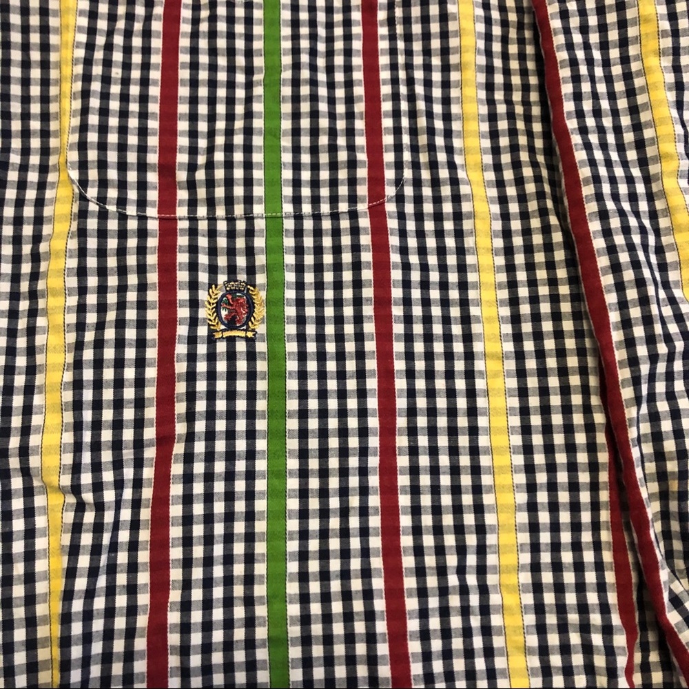 Tommy Hilfiger Checkerboard Stripe Button Up Shirt - image 3